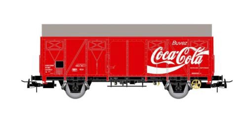 Jouef HJ6254 SNCF 2-achsiger gedeckter Güterwagen G4 mit flachen Wänden Coca-Cola Ep.IV